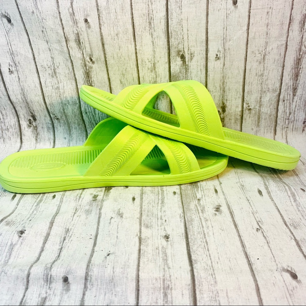Bokos Slides Lime Green Size 9 - Picture 9 of 9
